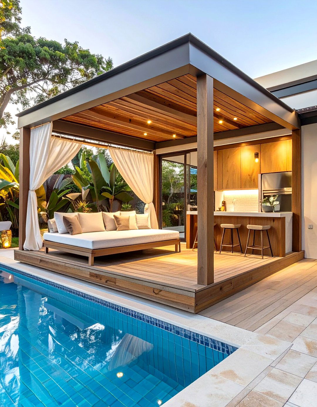 A Poolside Cabana Extension - 30 covered patio ideas attached to house