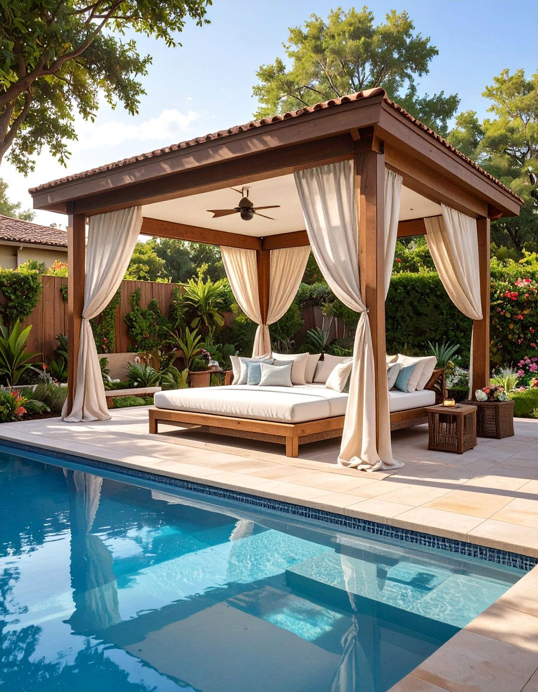 A Poolside Cabana Lounge - 30 ai outdoor entertaining space ideas