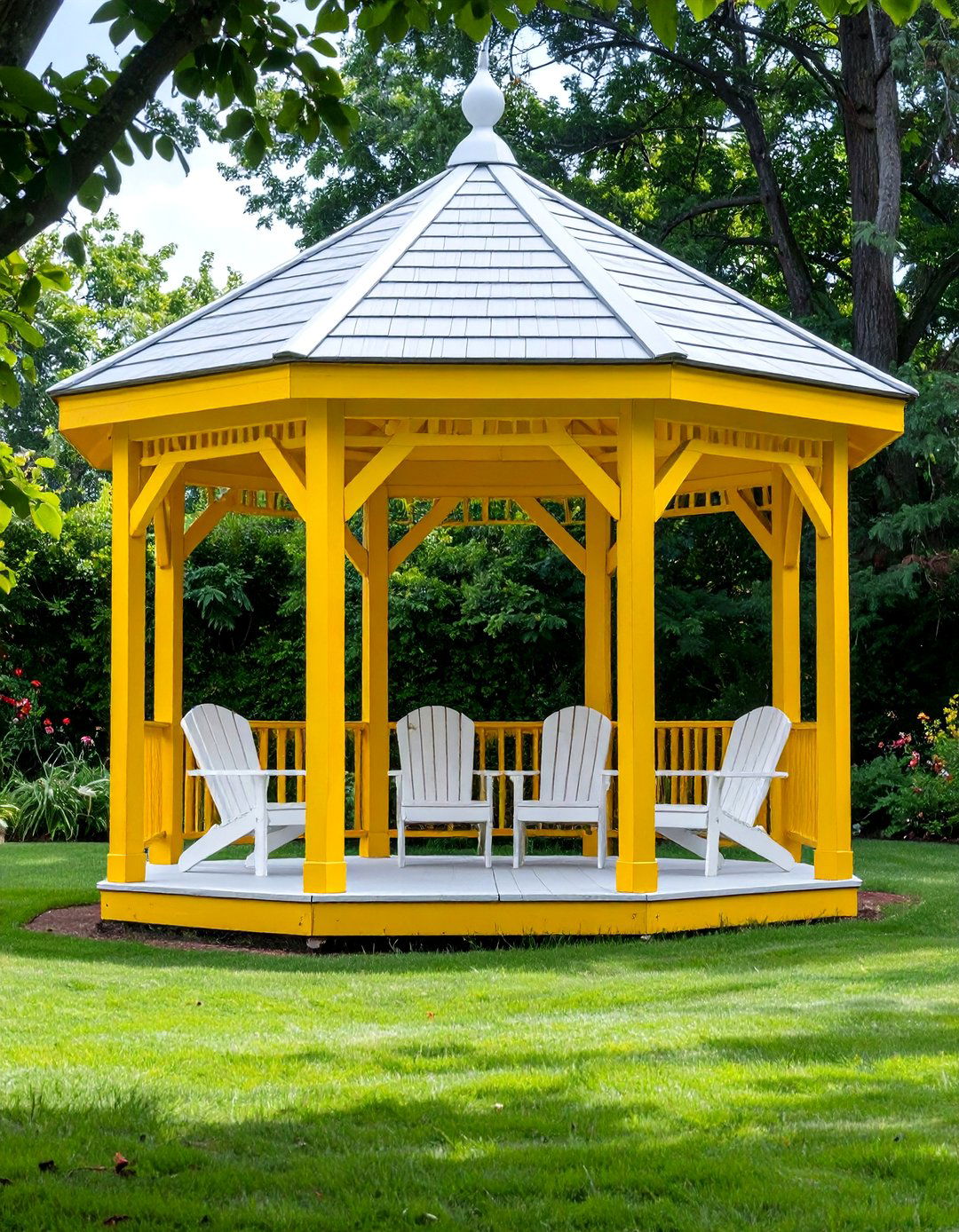 A Pop of Color Deck Gazebo - 30 deck gazebo ideas