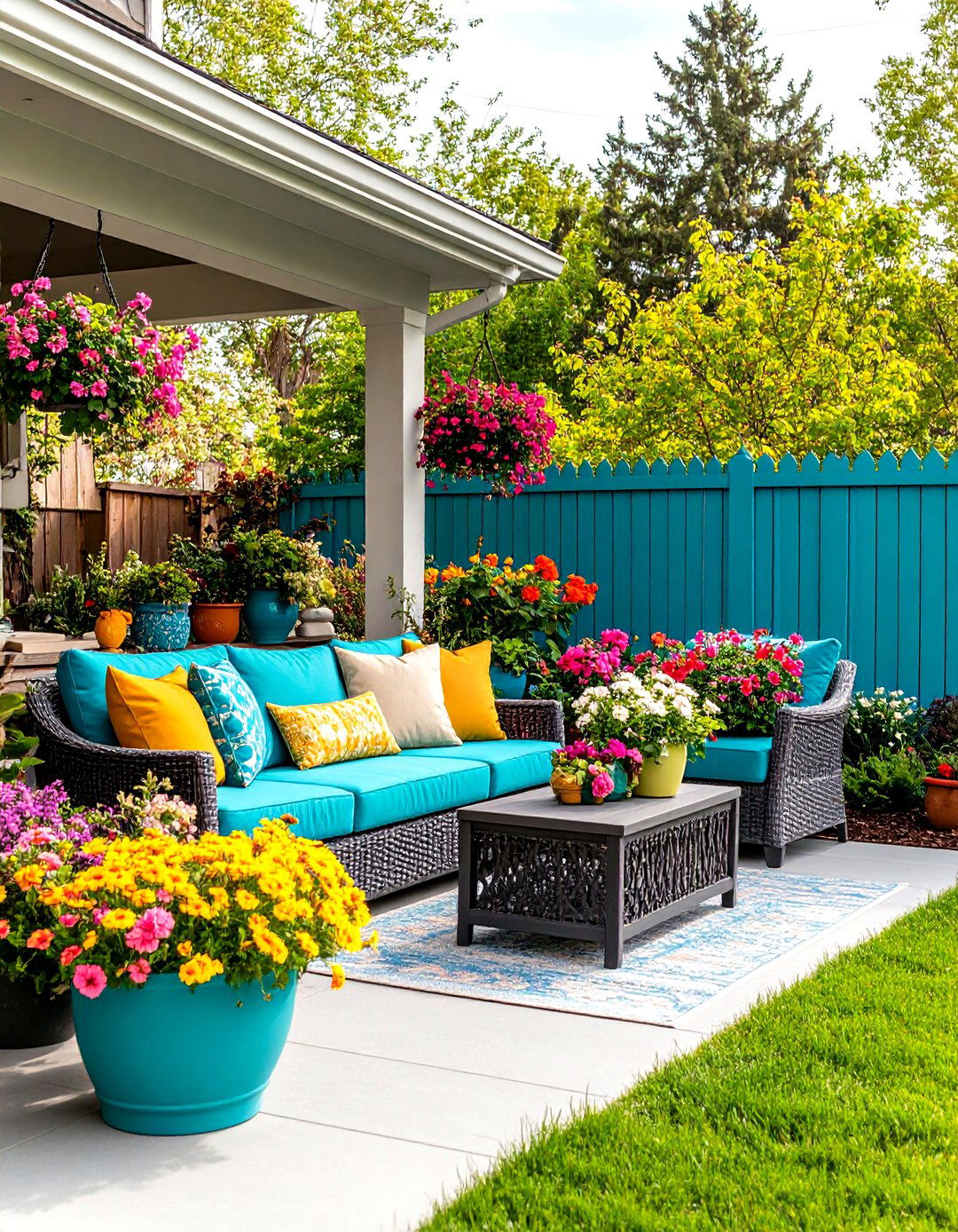 A Pop of Color Patio - 30 inexpensive patio ideas