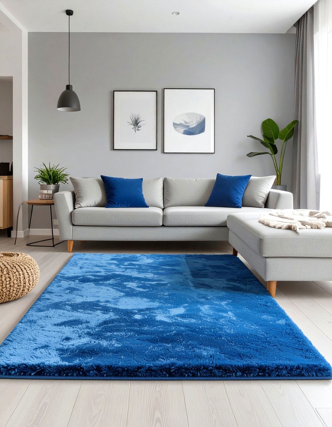 A Pop of Color in a Neutral Space - 30 how to use rugs in interior design ideas