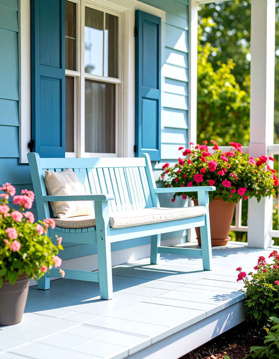 30 Cozy Front Porch Bench Ideas for Your Entryway - We Love Home Blog