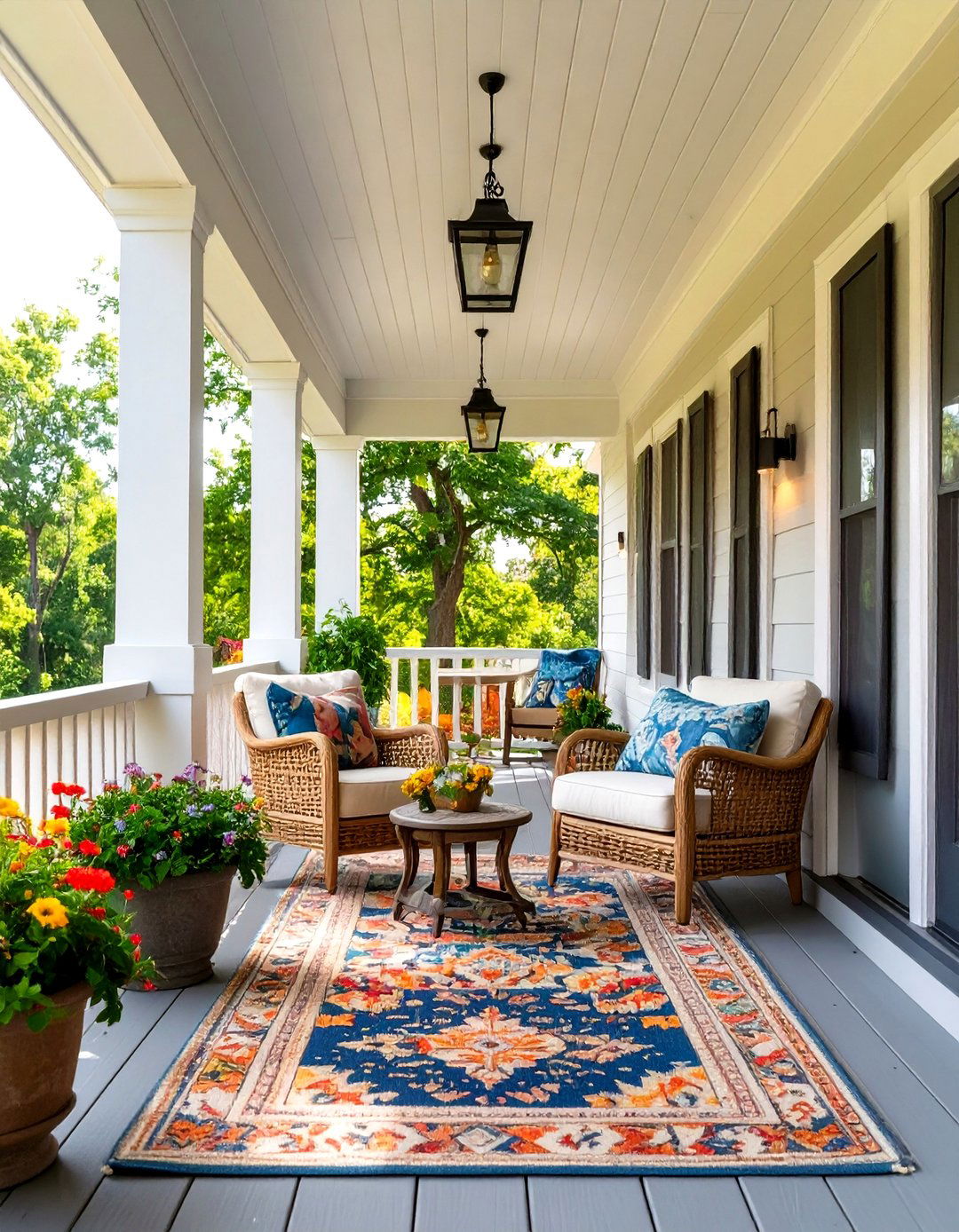 30 Long Front Porch Decorating Ideas for Your Home - We Love Home Blog