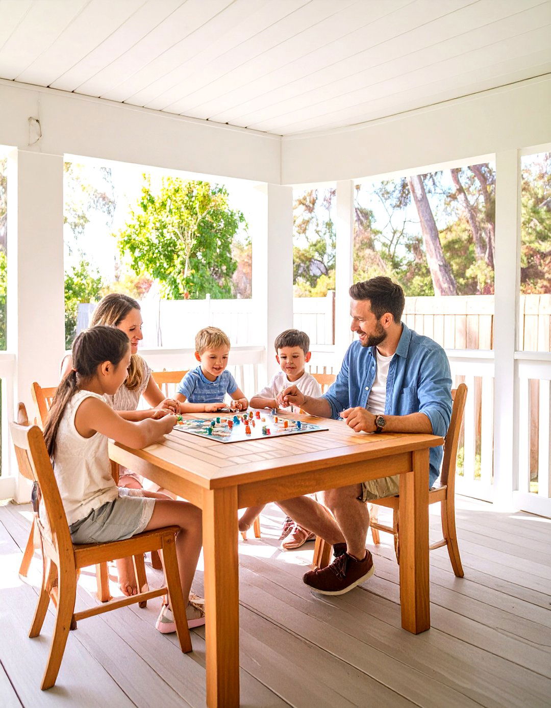 A Porch Game Table for Family Fun - 30 simple screened in porch ideas