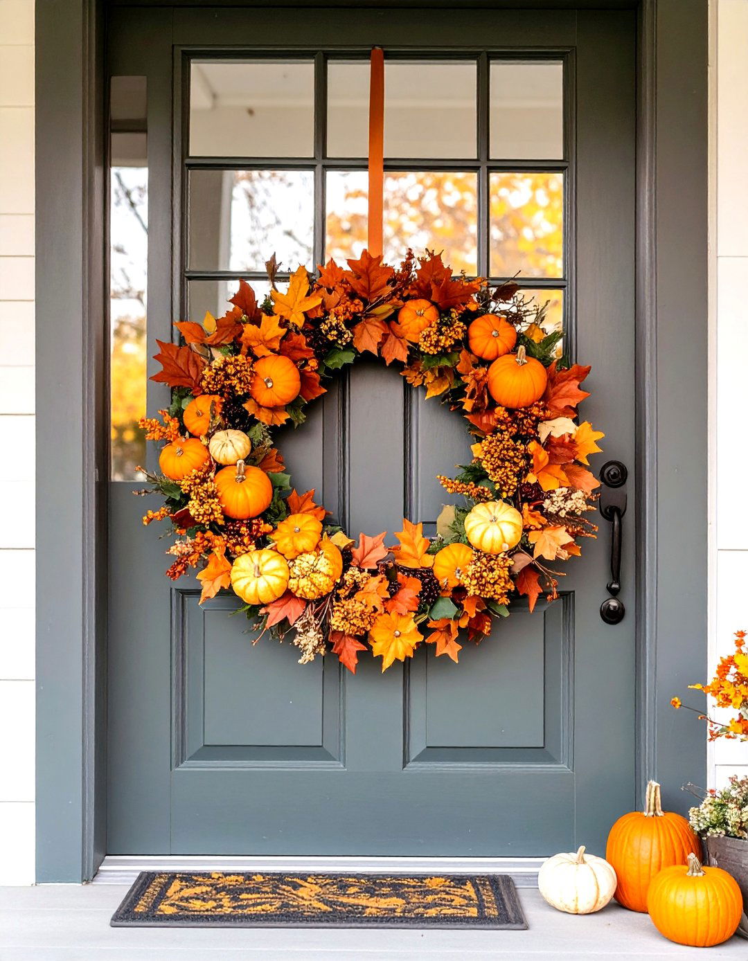A Porch with Seasonal Wreaths - 30 simple porch design ideas
