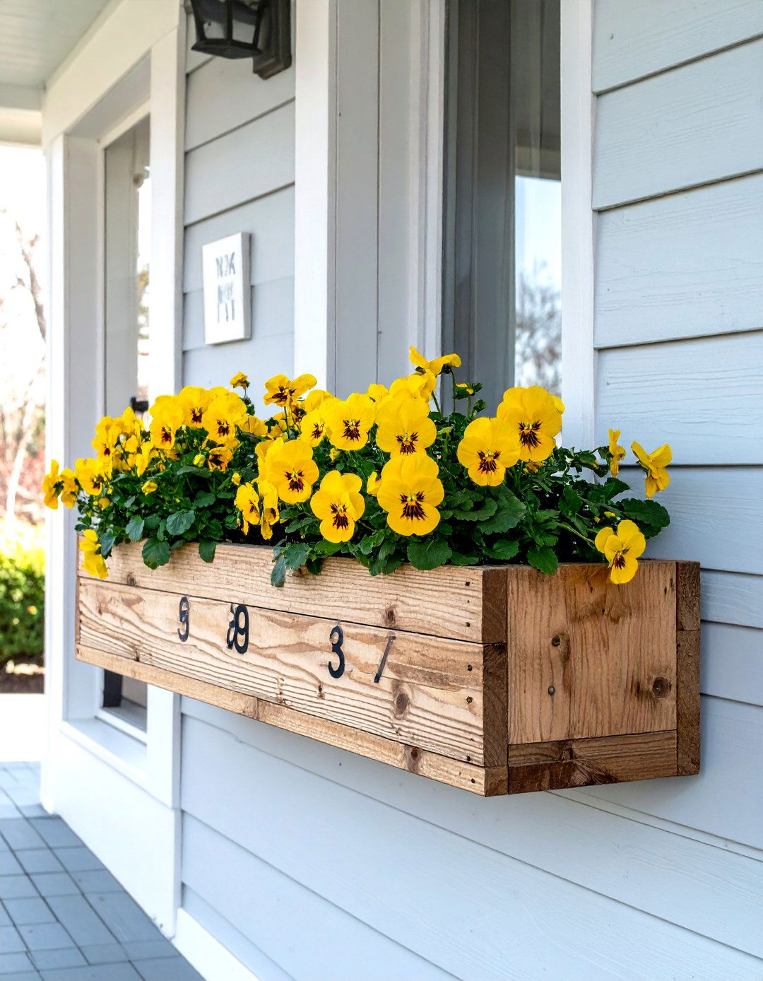 A Porch with an Address Planter Box - 30 simple porch design ideas