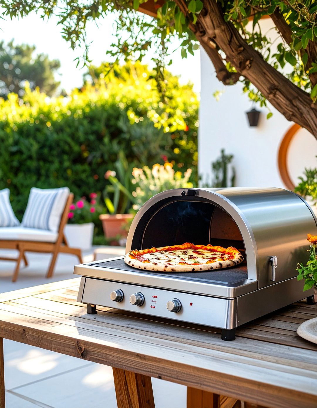 A Portable Pizza Oven - 30 outdoor patio decor ideas