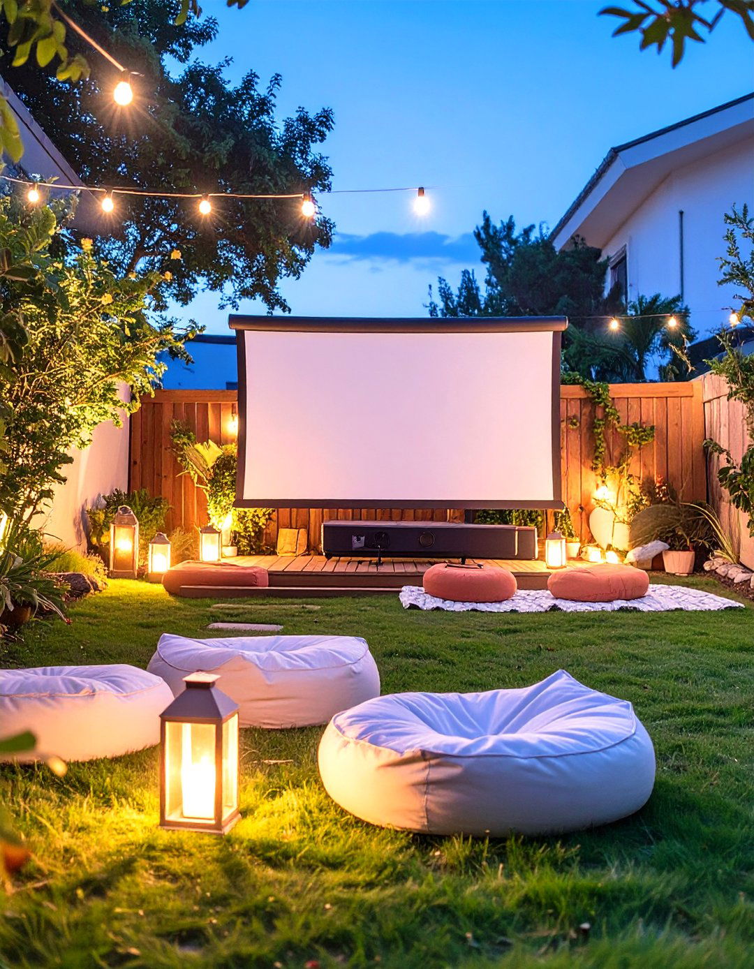 A Portable Projector Screen for Movie Nights - 30 tiny backyard ideas
