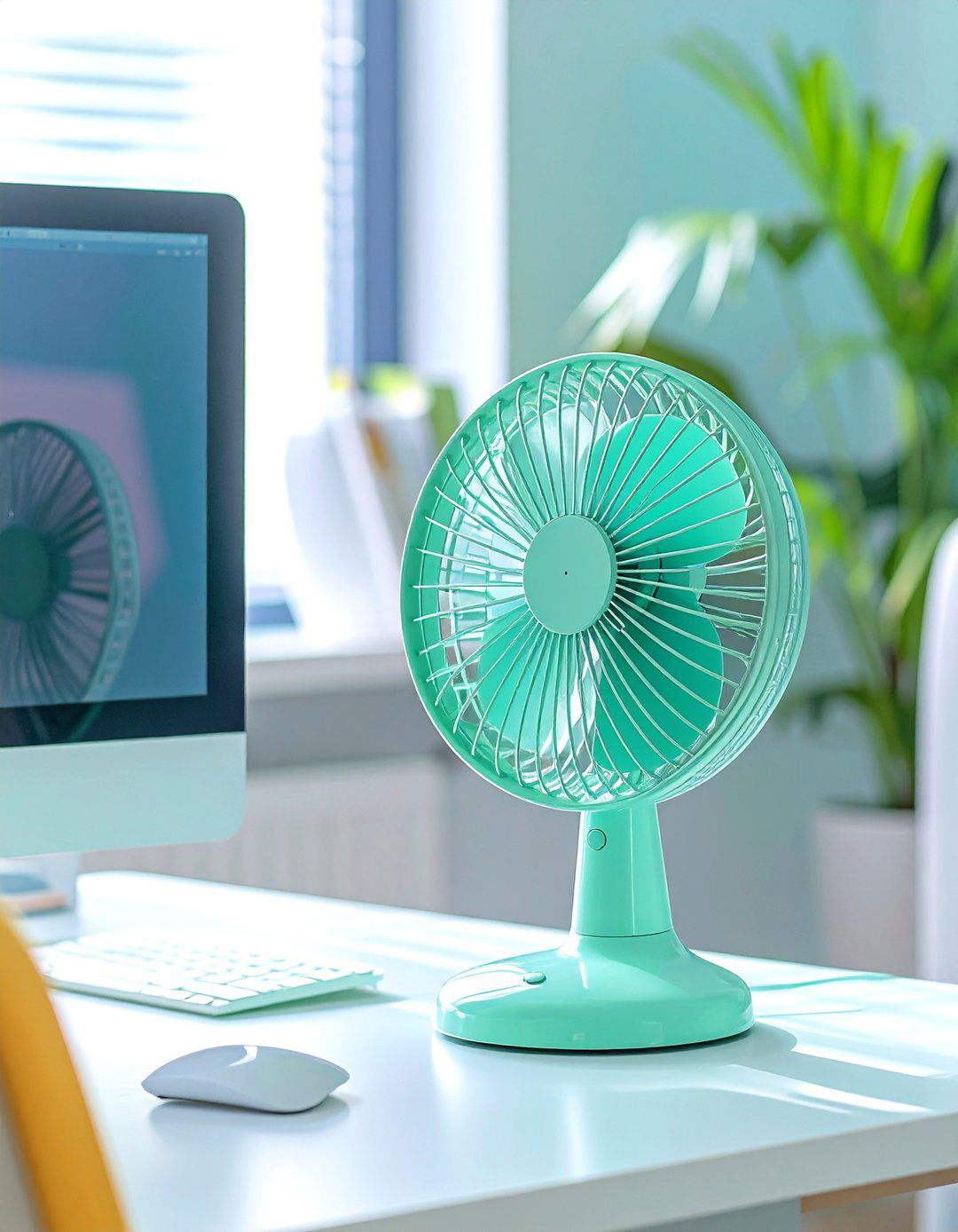 A Portable and Personal Fan - 30 small office cubicle decoration ideas