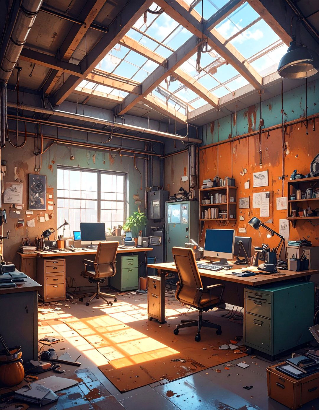 A Post Apocalyptic Wasteland - 30 office halloween ideas