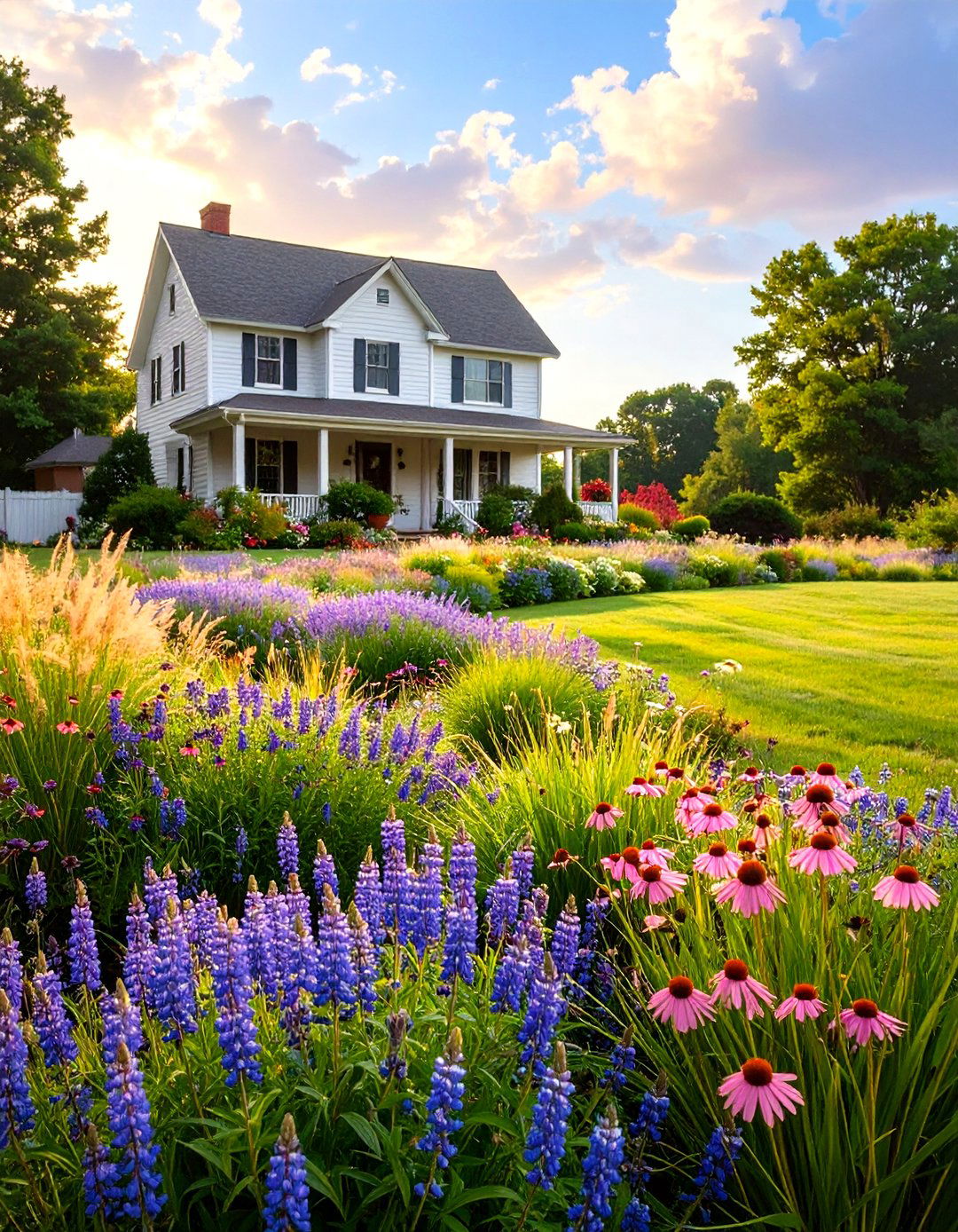 A Prairie Style Meadow Garden - 30 front house full sun perennial garden designs