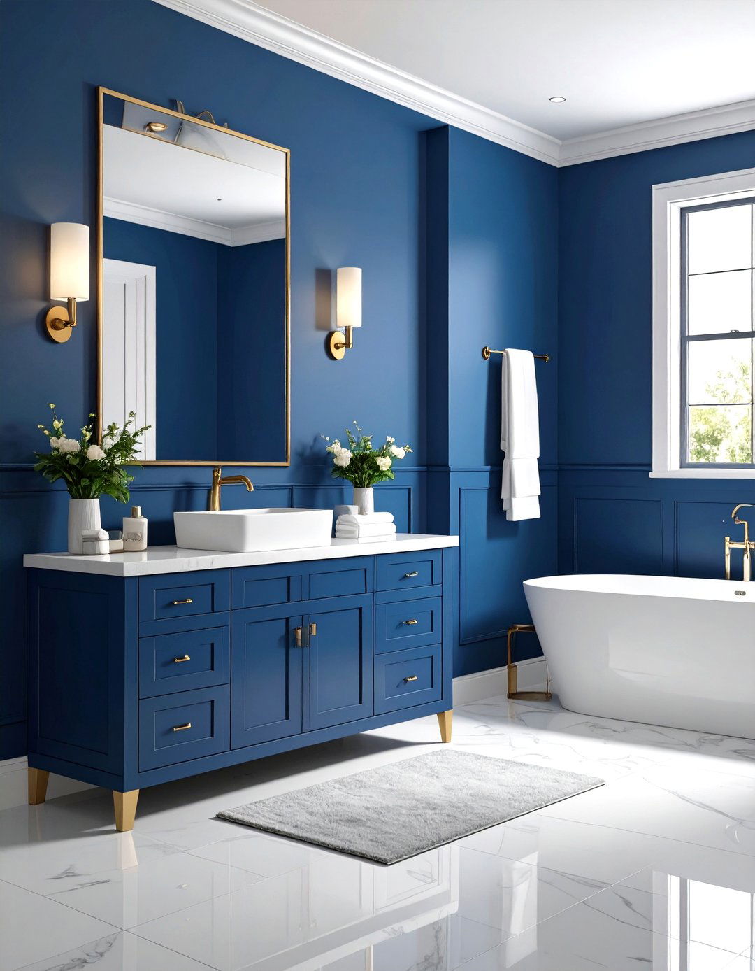 A Preppy and Polished Guest Bathroom - 30 guest bathroom decor ideas