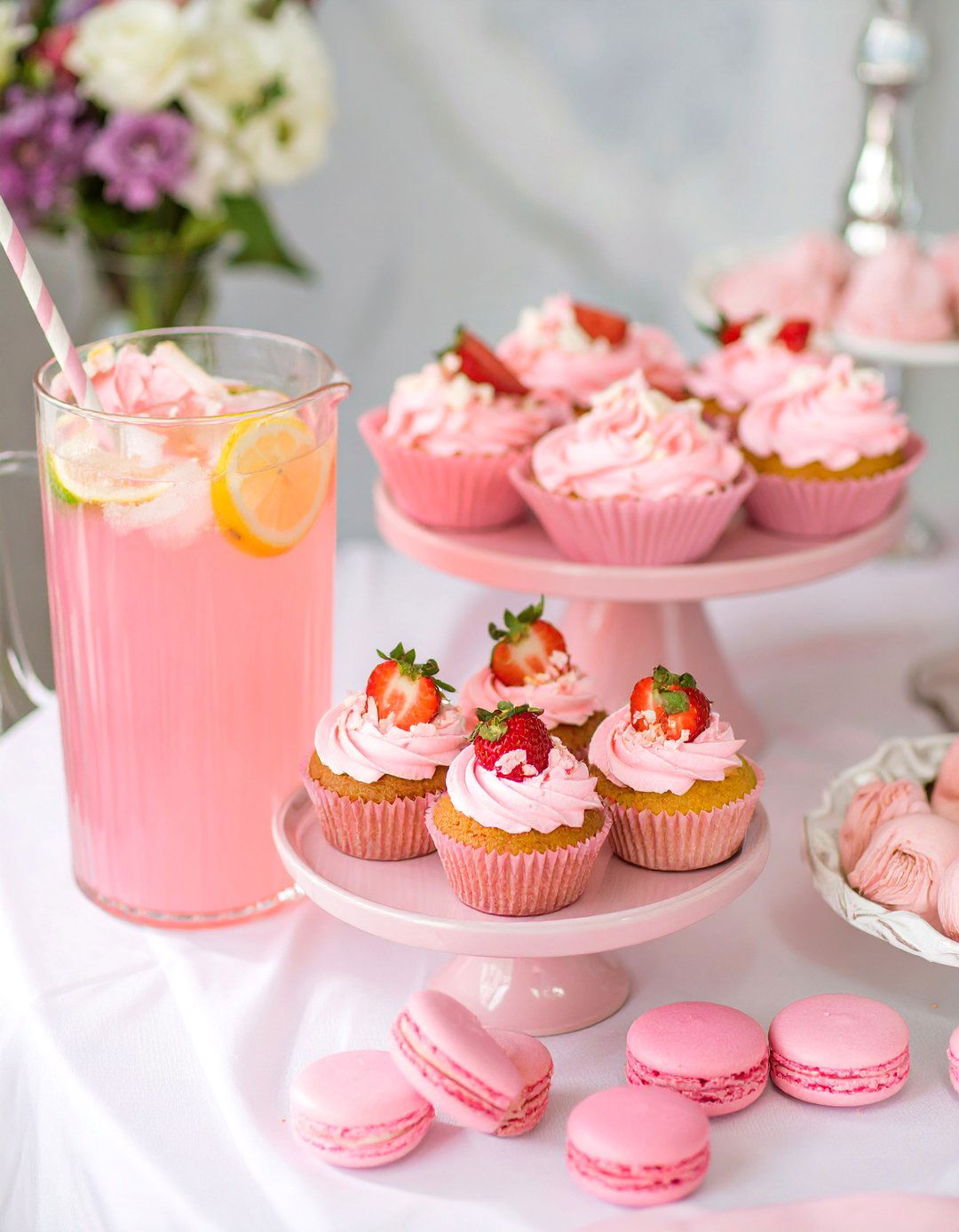 A Pretty in Pink Pastel Food Display - 30 food ideas for baby shower