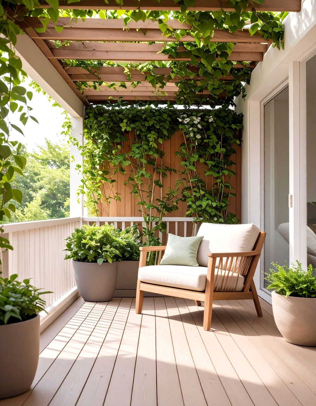 A Privacy Focused Greenery Deck - 30 deck decorating ideas on a budget