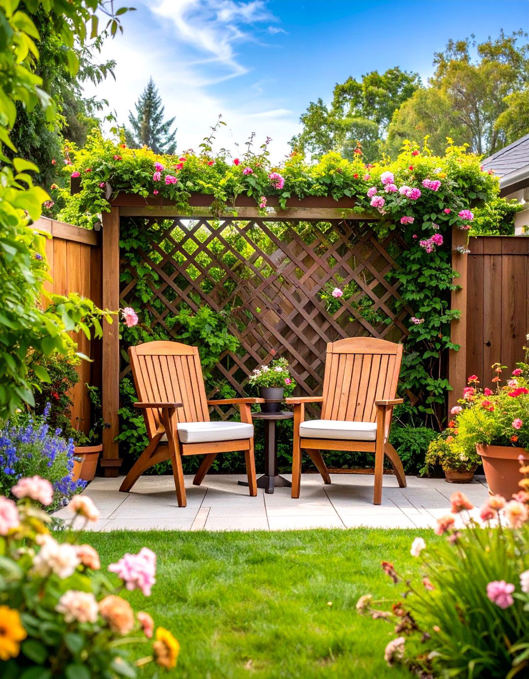 A Privacy Screen Garden Patio - 30 easy patio ideas