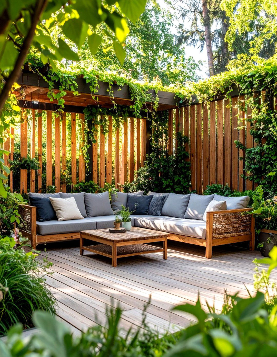 A Privacy Screen Garden Patio - 30 diy patio ideas