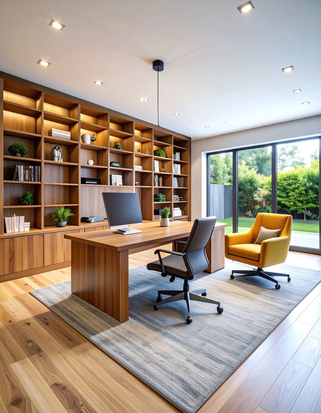 A Productive Home Office and Library Basement - 30 ai basement remodel ideas