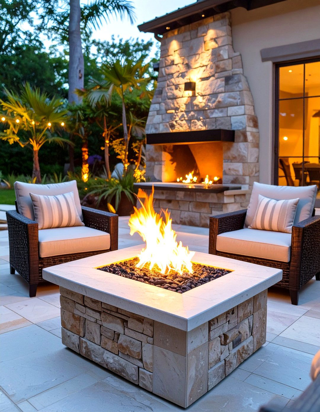 A Propane Fire Pit Table - 30 outdoor patio decor ideas
