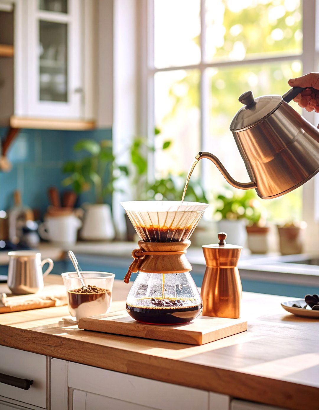A Quality Coffee Grinder and Pour Over Set