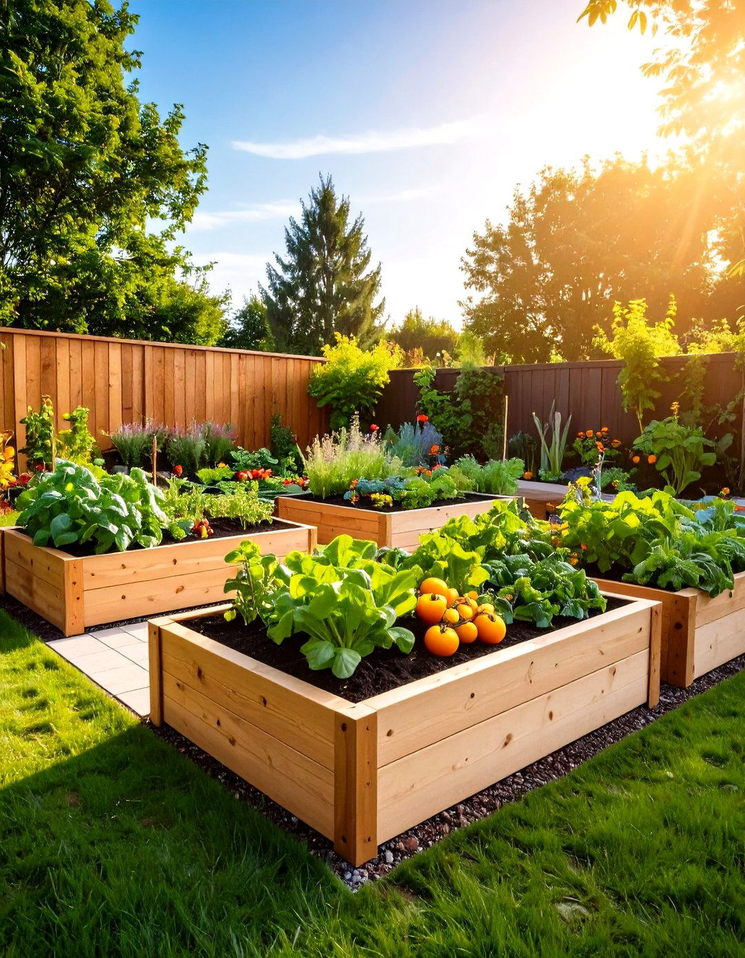 A Raised Bed Vegetable Garden - 30 residential landscape design ideas