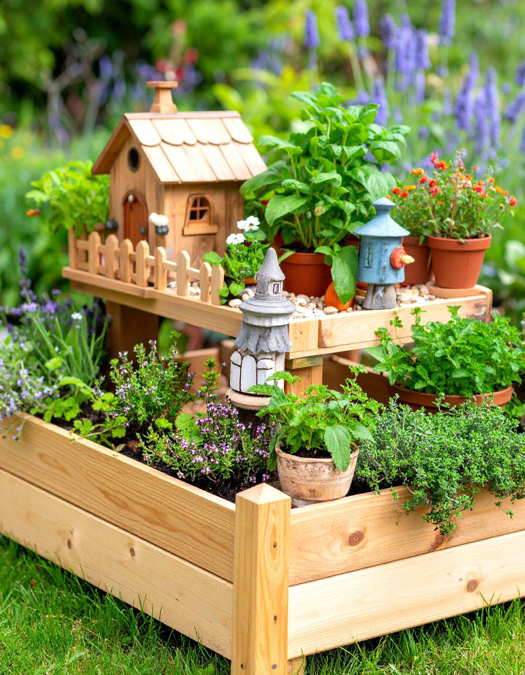 A Raised Bed Vegetable Patch Fairy Garden - 30 large outdoor fairy garden ideas