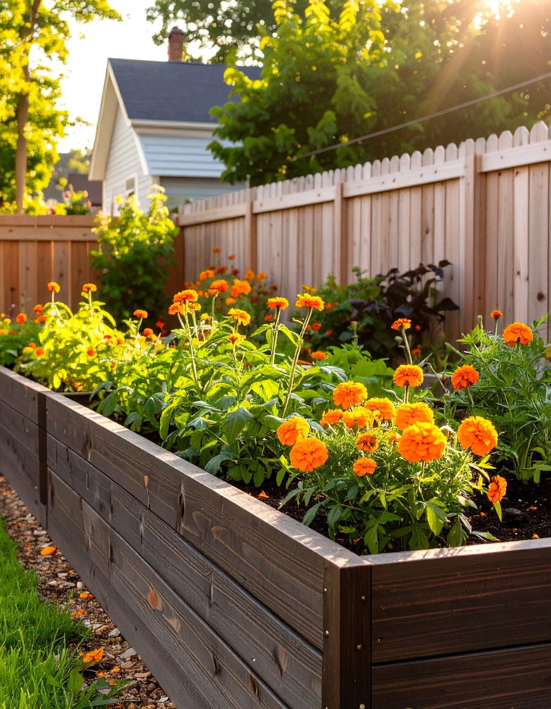 A Raised Garden Bed for a Defined Planting Area - 30 tiny backyard ideas