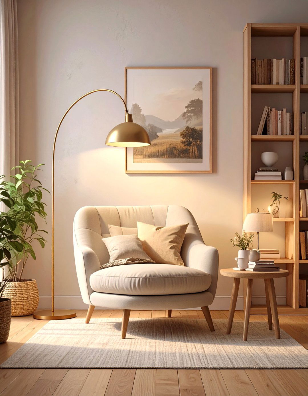 A Reading Nook with Varied Lighting - 30 asymmetrical balance in interior design ideas