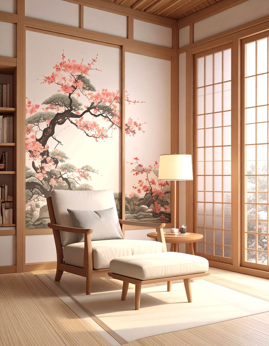 A Reading Nook with a Bybu Screen - 30 modern japanese interior design ideas