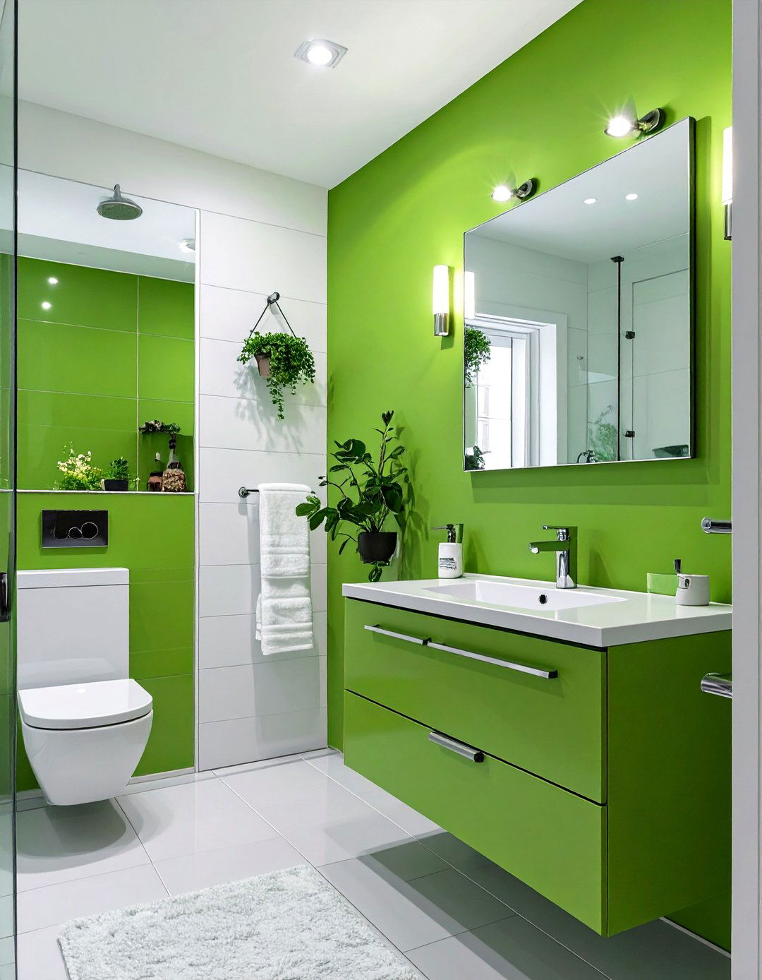 A Refreshing Lime Green Bathroom - 30 colorful bathroom ideas