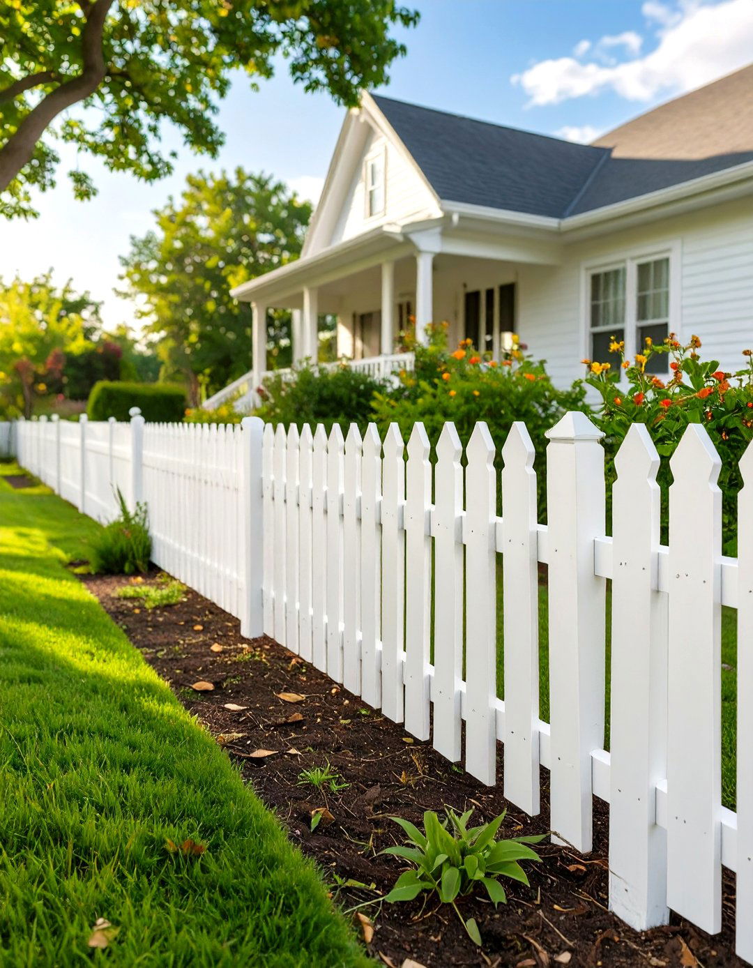 A Repainted Fence and Arbor - 30 curb appeal front yard landscaping ideas on a budget