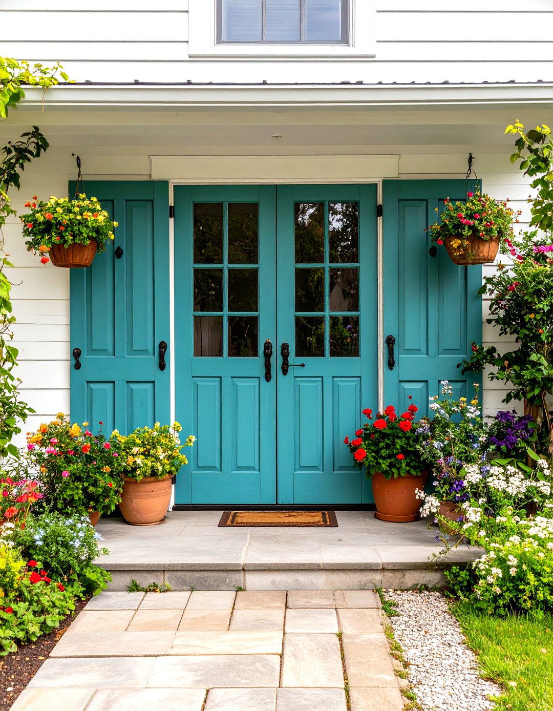 A Repurposed Old Door Screen - 30 patio privacy ideas