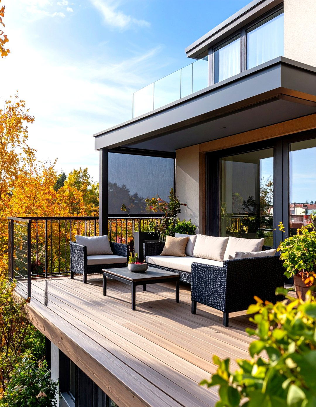 A Retractable Privacy Screen - 30 patio privacy ideas