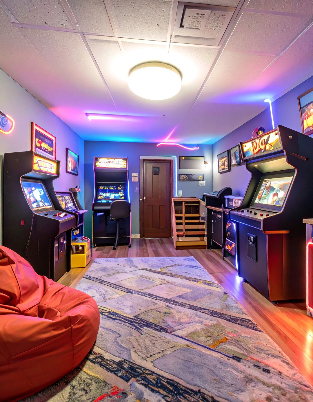 A Retro Arcade Playroom - 30 basement playroom ideas
