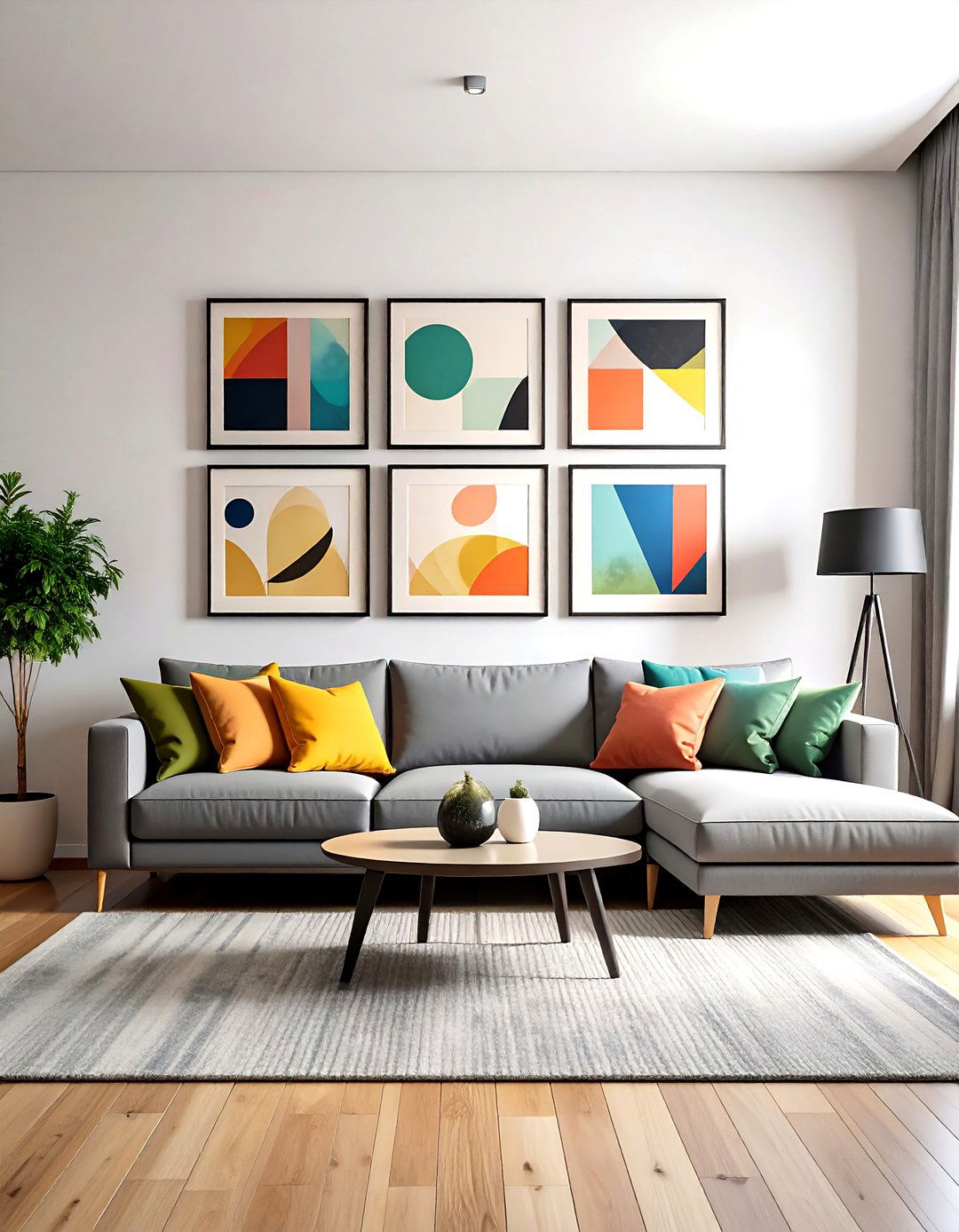 A Rhythmic Series of Wall Art Frames - 30 rhythm in interior design ideas