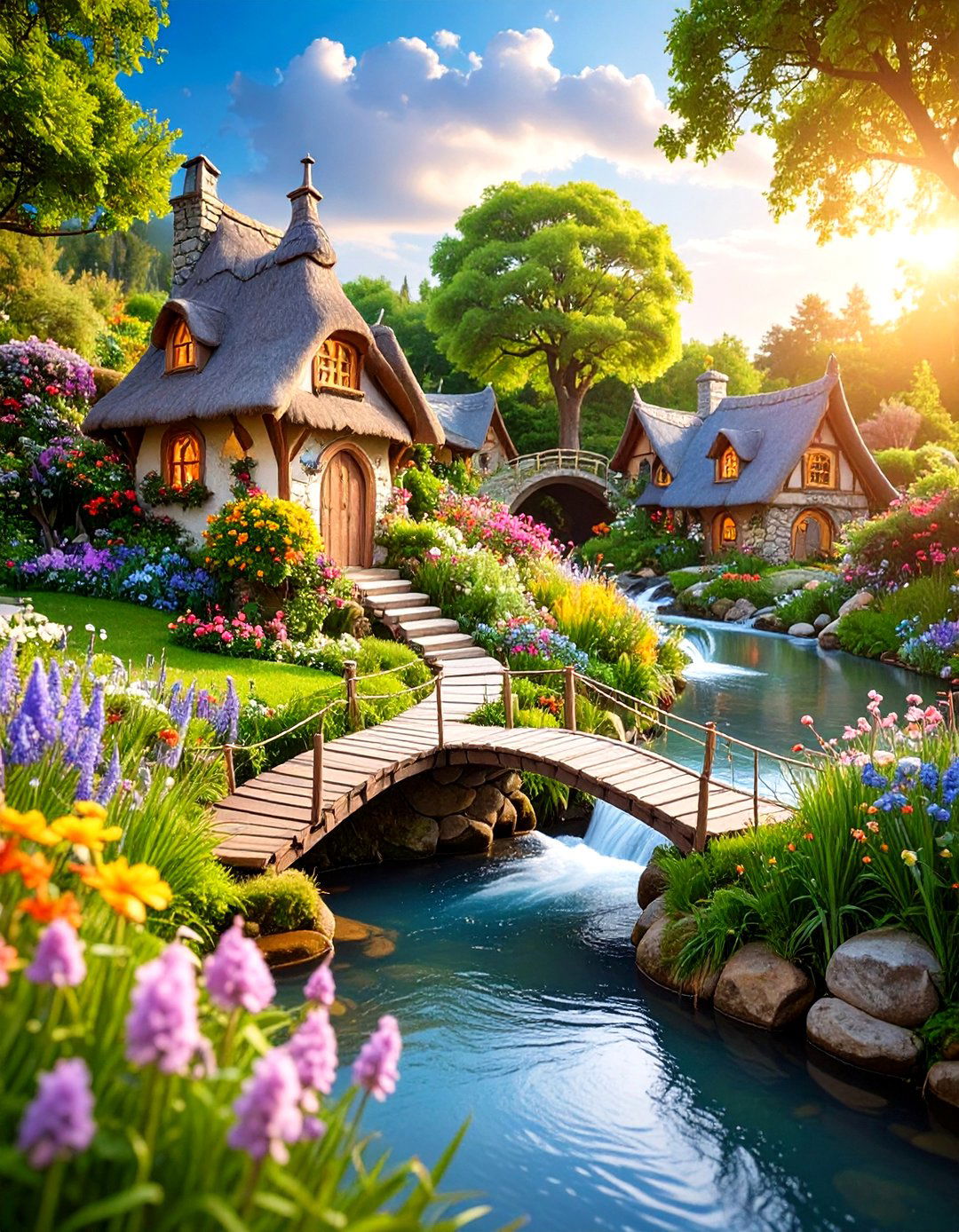 A Riverside Fairy Village Garden - 30 large outdoor fairy garden ideas