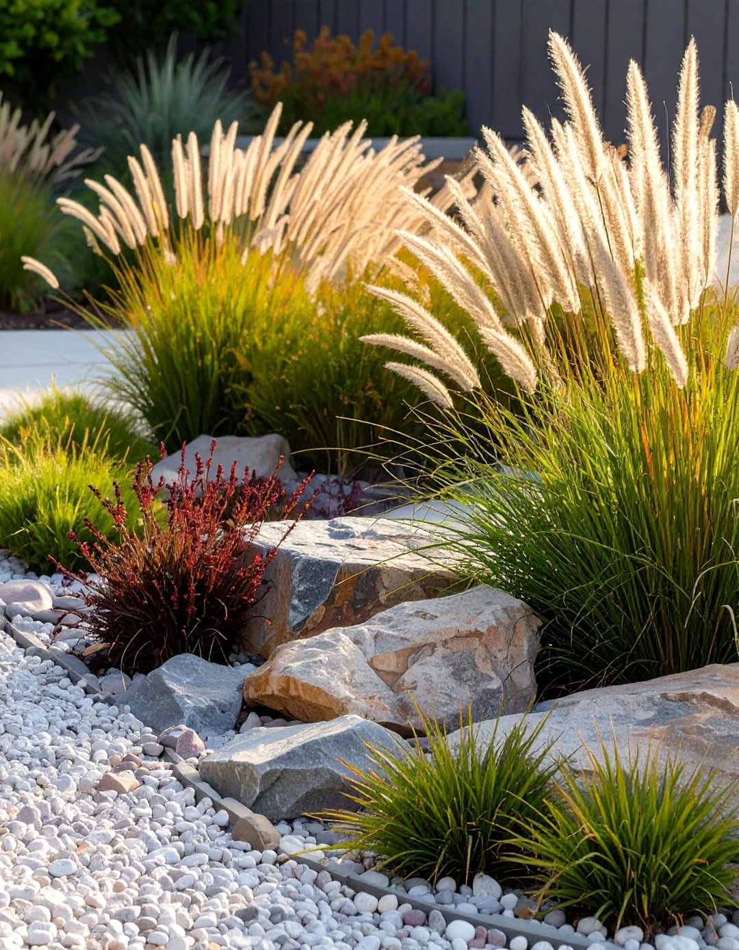 A Rock Garden Featuring Ornamental Grasses - 30 modern rock garden ideas