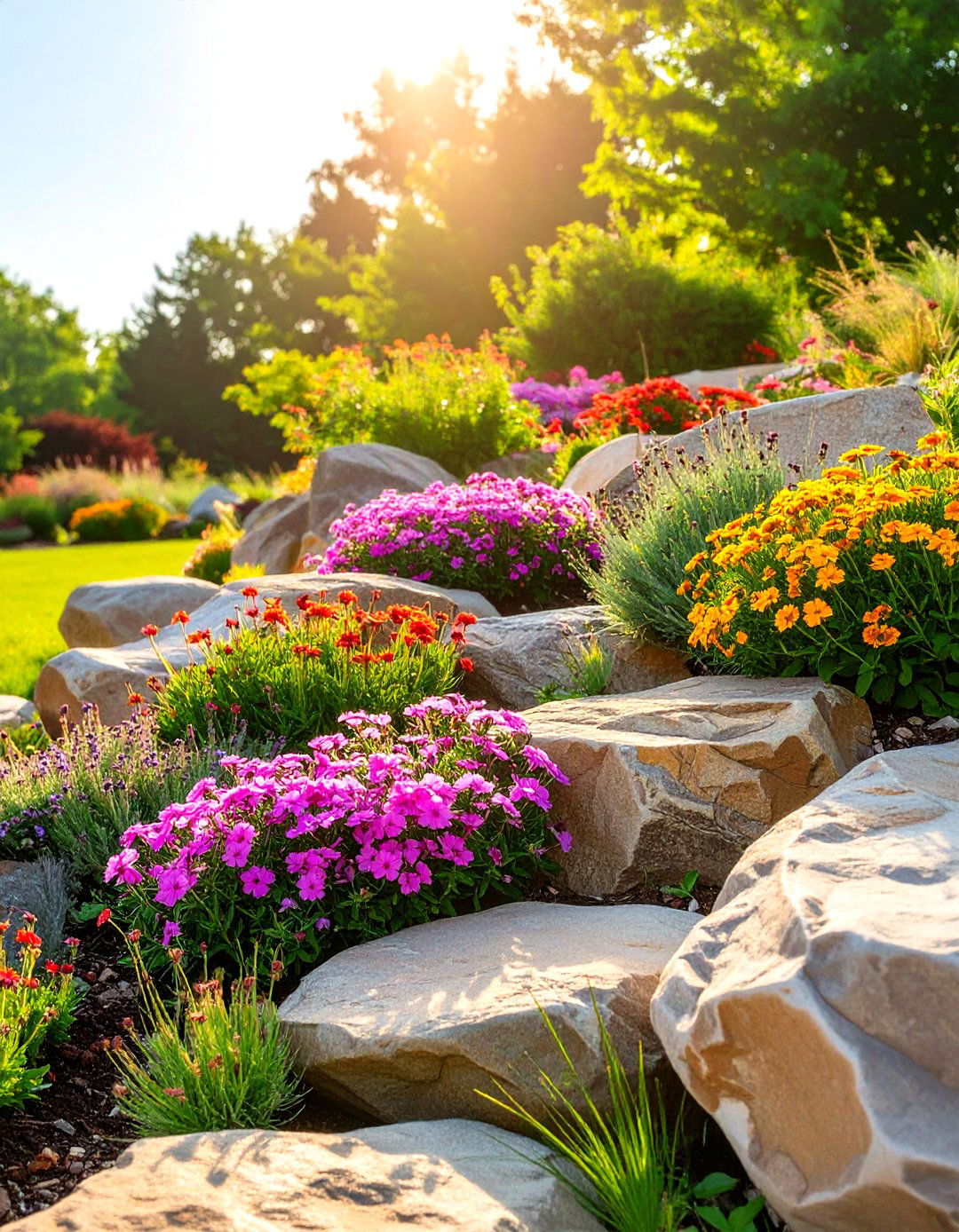 A Rock Garden with Alpine Perennials - 30 low maintenance perennial garden designs