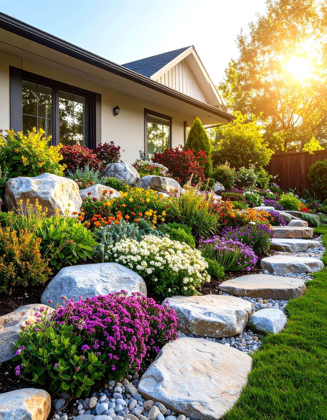 A Rock Garden with Alpine Plants - 30 garden ideas for front yard