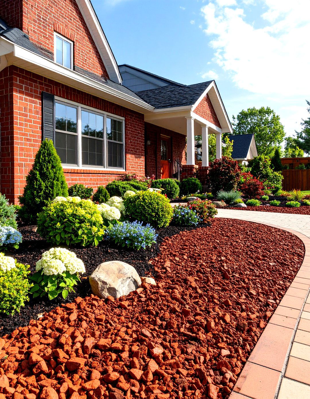 A Rock Mulch Garden Bed Alternative - 30 front yard landscaping ideas with rocks
