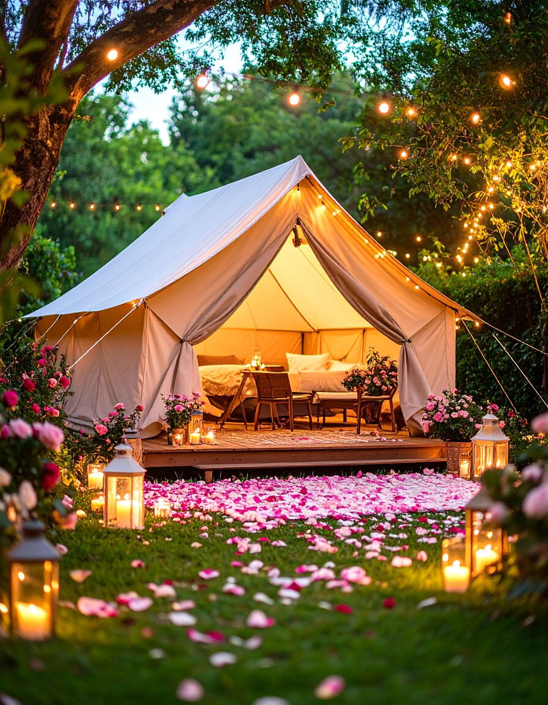 A Romantic Garden Getaway - 30 backyard camping ideas
