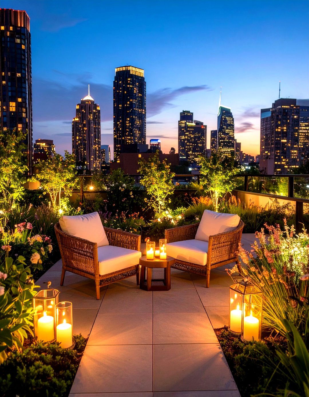 A Rooftop Garden Proposal with City Views - 30 outdoor proposal ideas