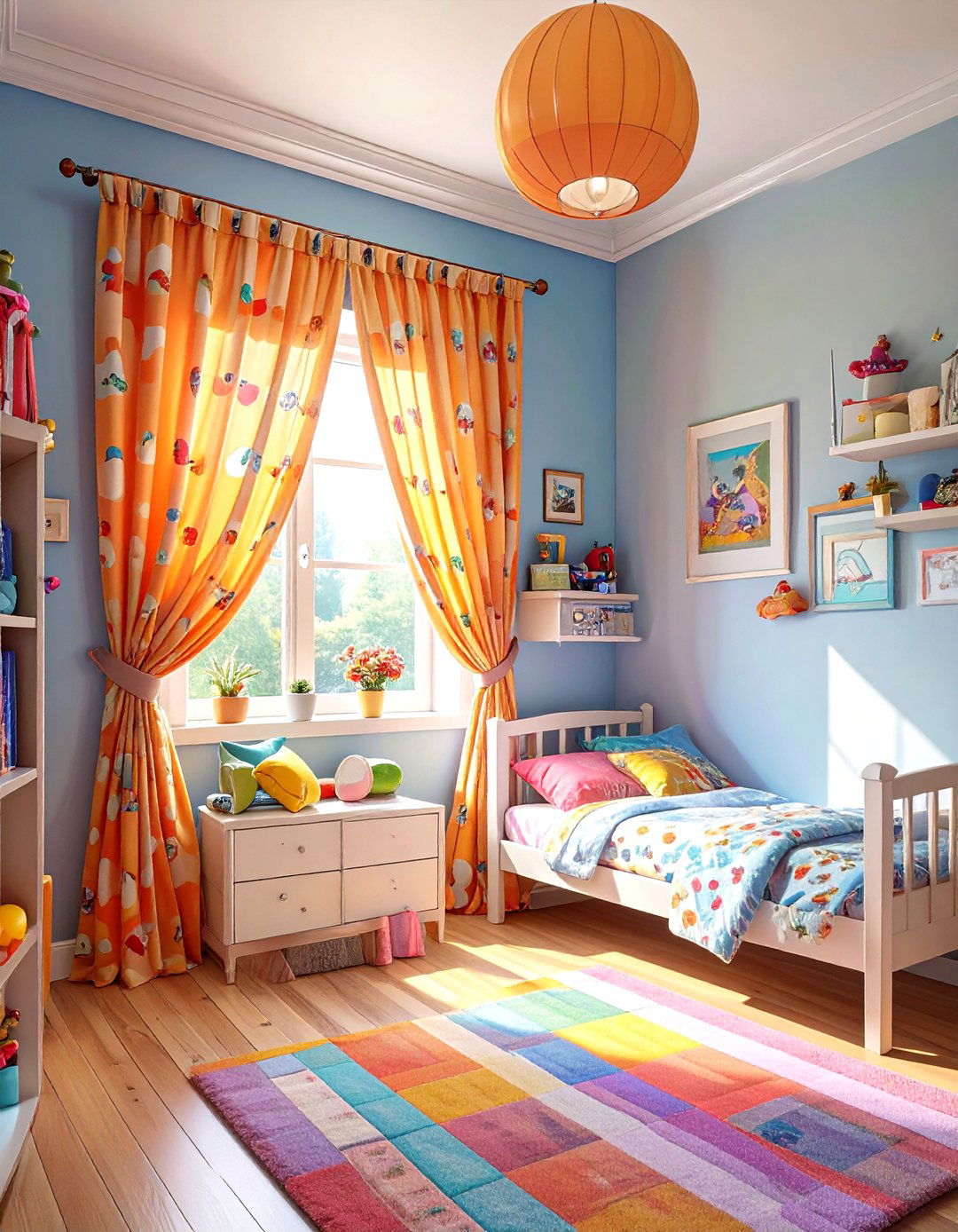 A Room Dividing Curtain - 30 small kids bedroom ideas