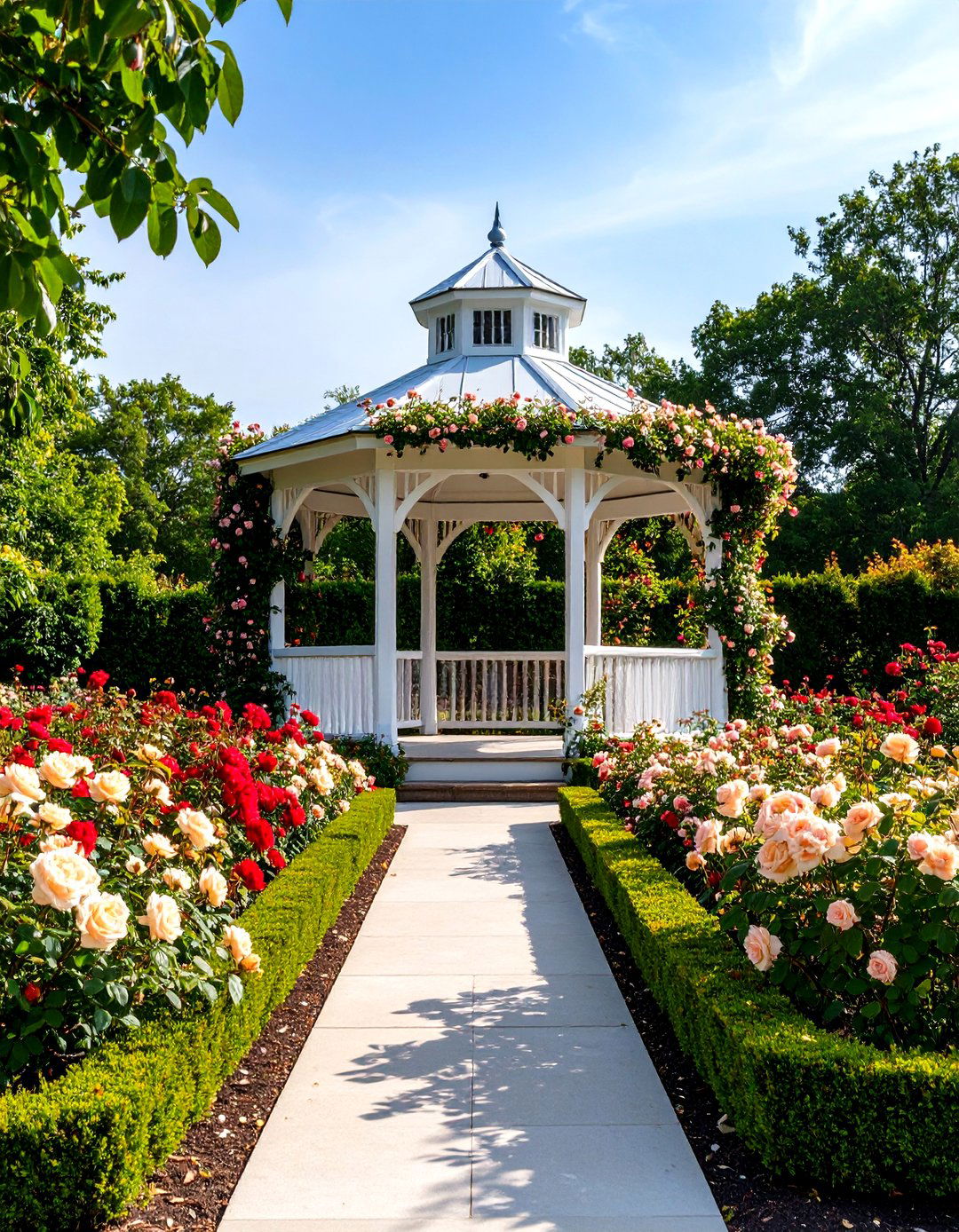 A Rose Garden with Formal Beds - 30 flower garden layout ideas
