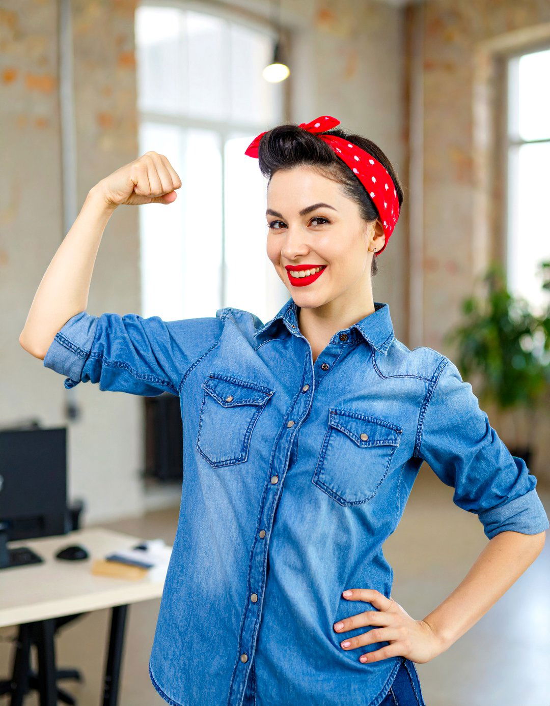 A Rosie the Riveter Costume - 30 office halloween costume ideas