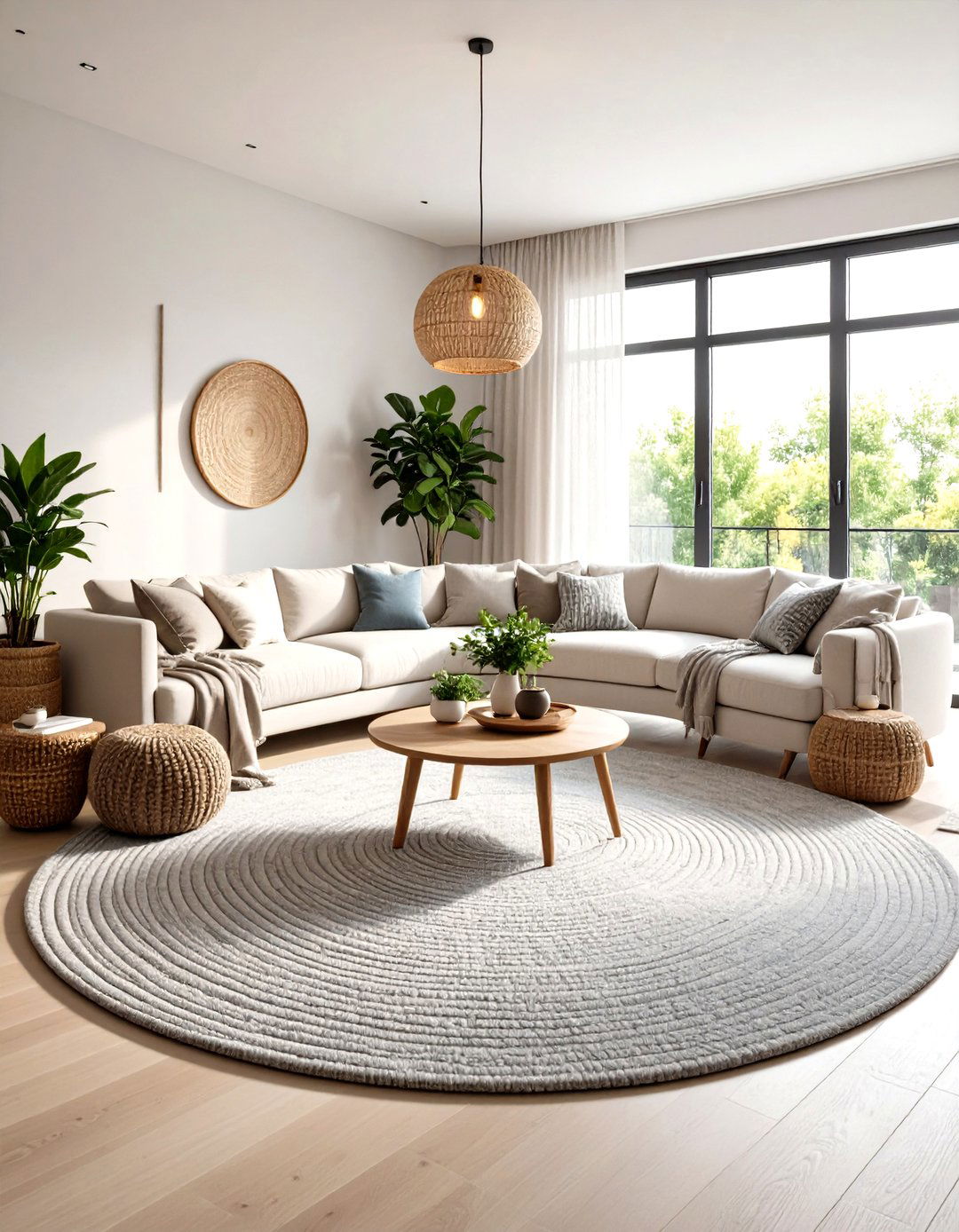 A Round Living Room Rug - 30 living room rug ideas
