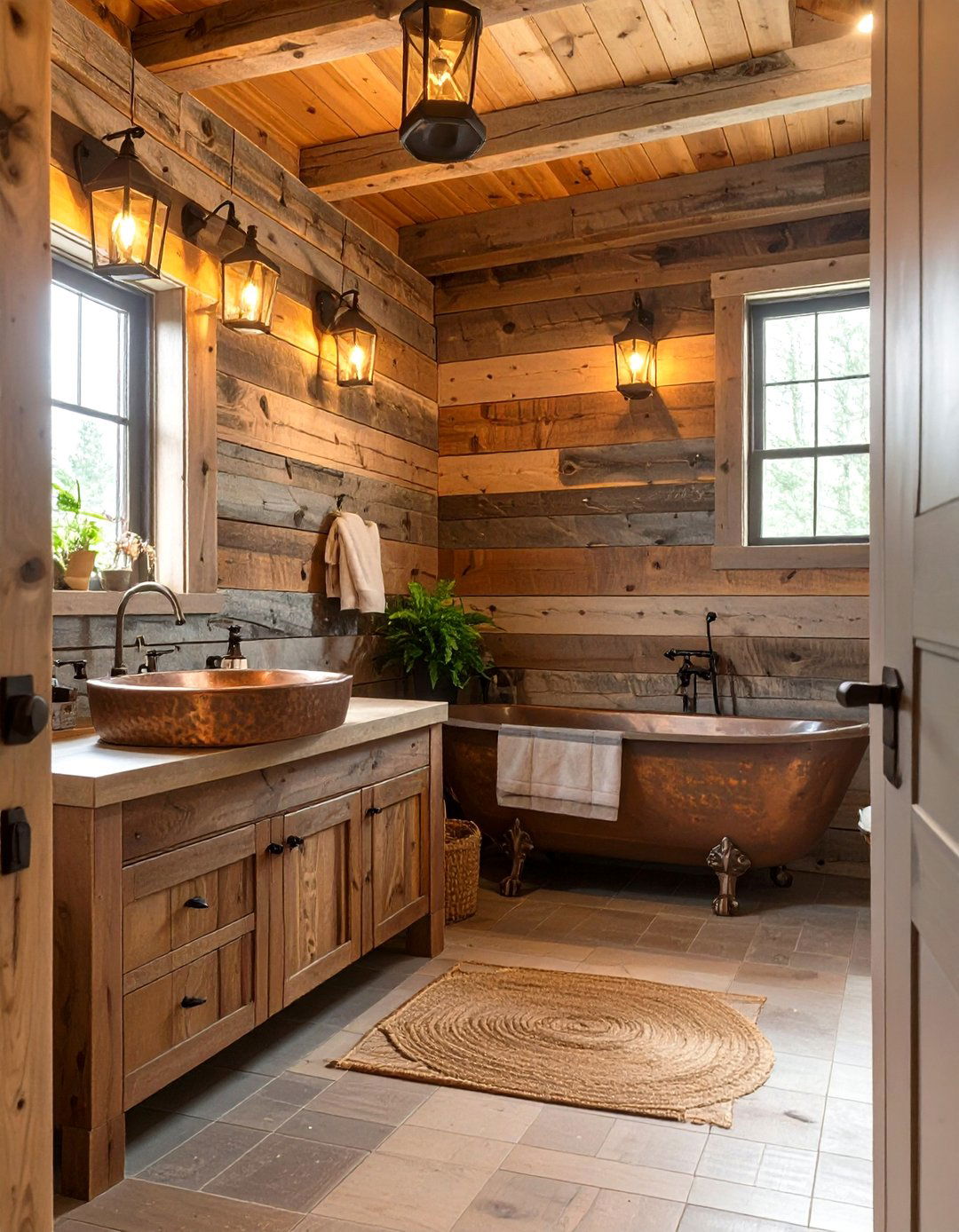 A Rustic Cabin Bathroom - 30 bathroom remodeling ideas