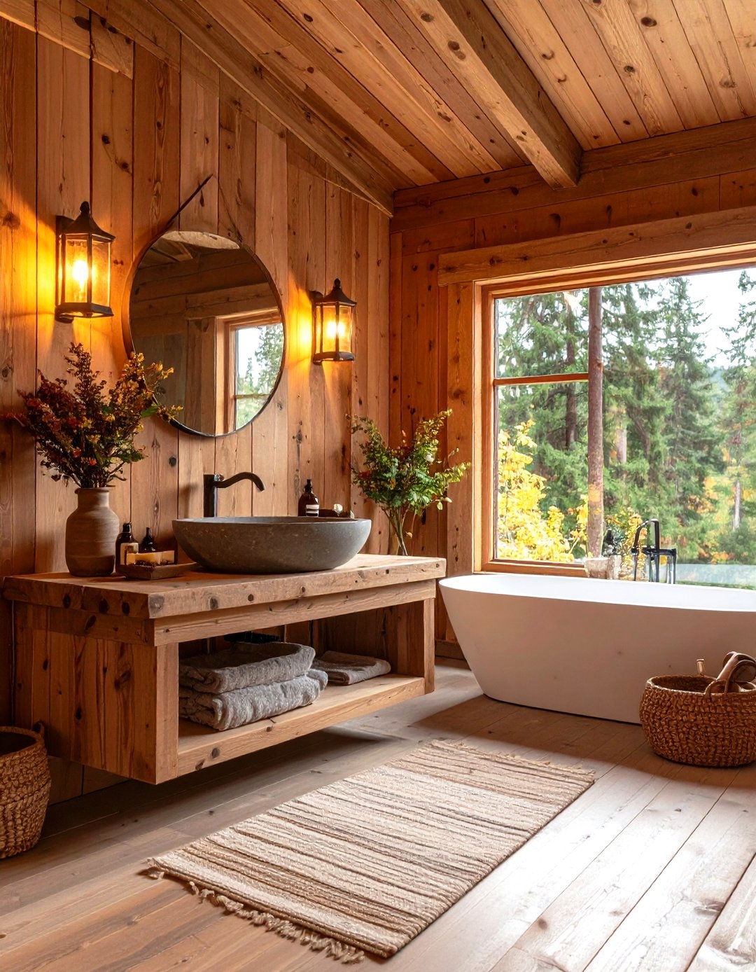 A Rustic Cabin Guest Bathroom - 30 guest bathroom decor ideas