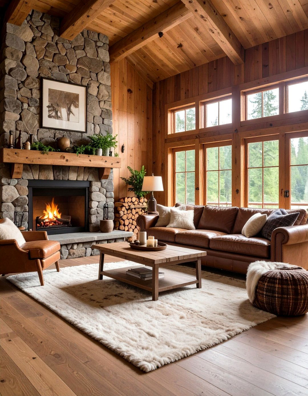 A Rustic Cabin Living Room - 30 interior decor ideas for living room