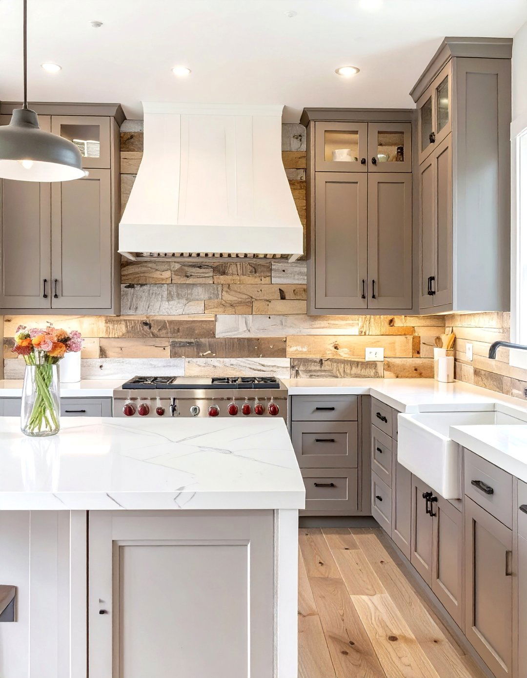 A Rustic Chic Kitchen with Reclaimed Wood - 30 backsplash ideas for kitchen