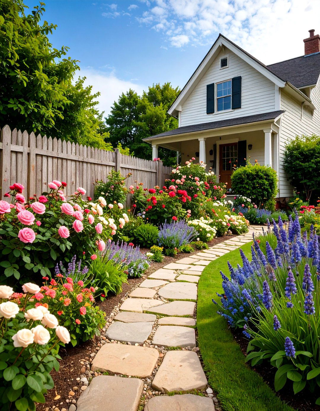 A Rustic Cottage Garden Lawn - 30 front lawn landscaping ideas